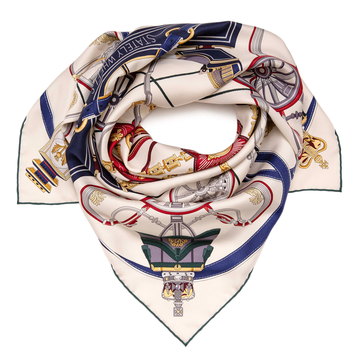 Hermes Silk Stately Wheels Scarf 90 Accessories Hermes