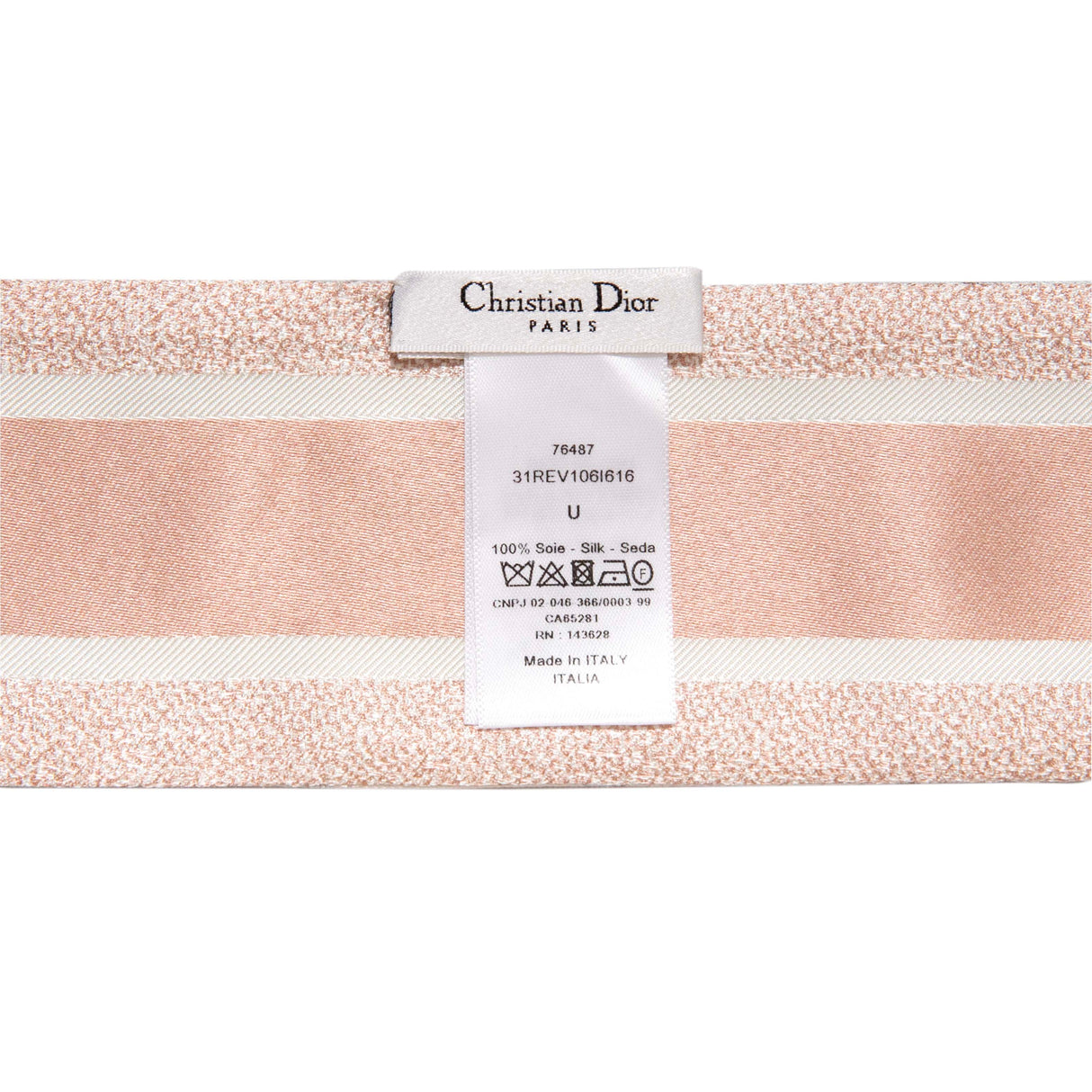 Christian Dior Pink Silk Mitzah Scarf