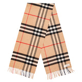 Burberry Cashmere Giant Check Fringe Scarf Accessories Burberry