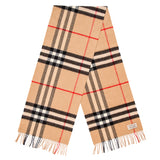 Burberry Cashmere Giant Check Fringe Scarf