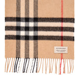 Burberry Cashmere Giant Check Fringe Scarf Accessories Burberry