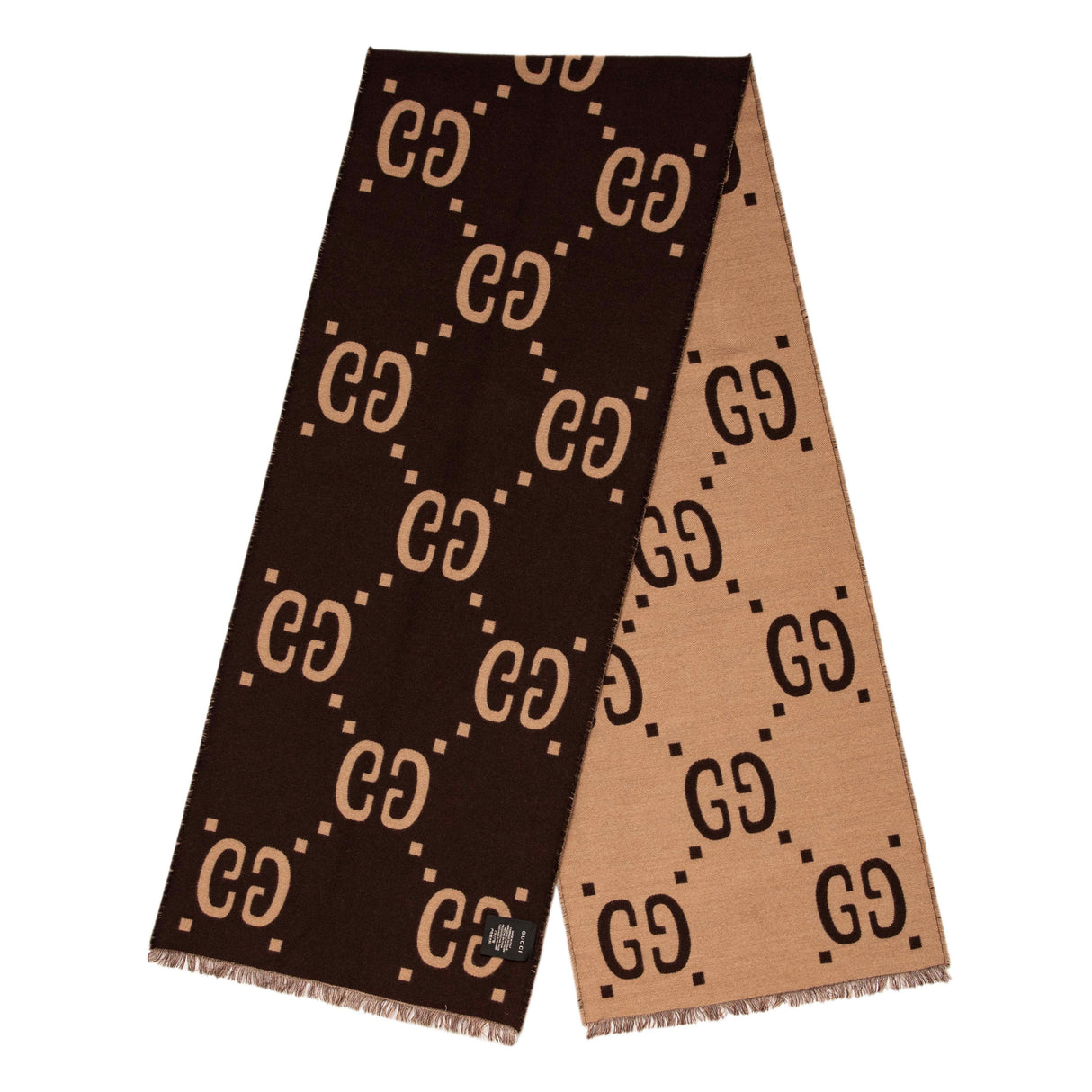 Gucci Jacquard Wool Silk Monogram Jumbo GG Scarf