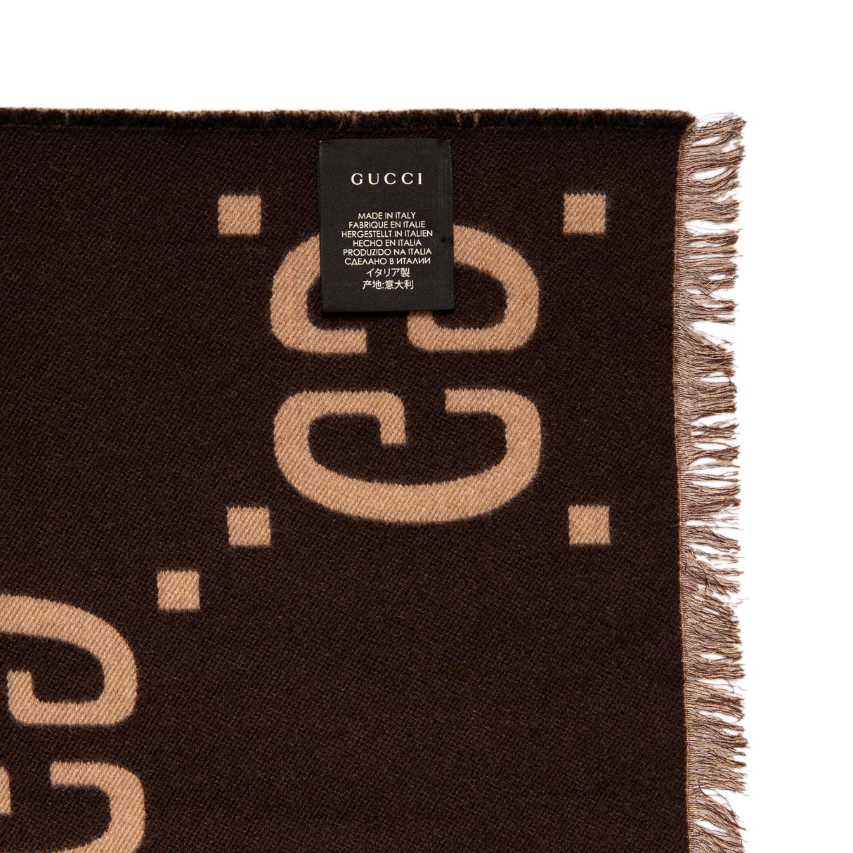 Gucci Jacquard Wool Silk Monogram Jumbo GG Scarf