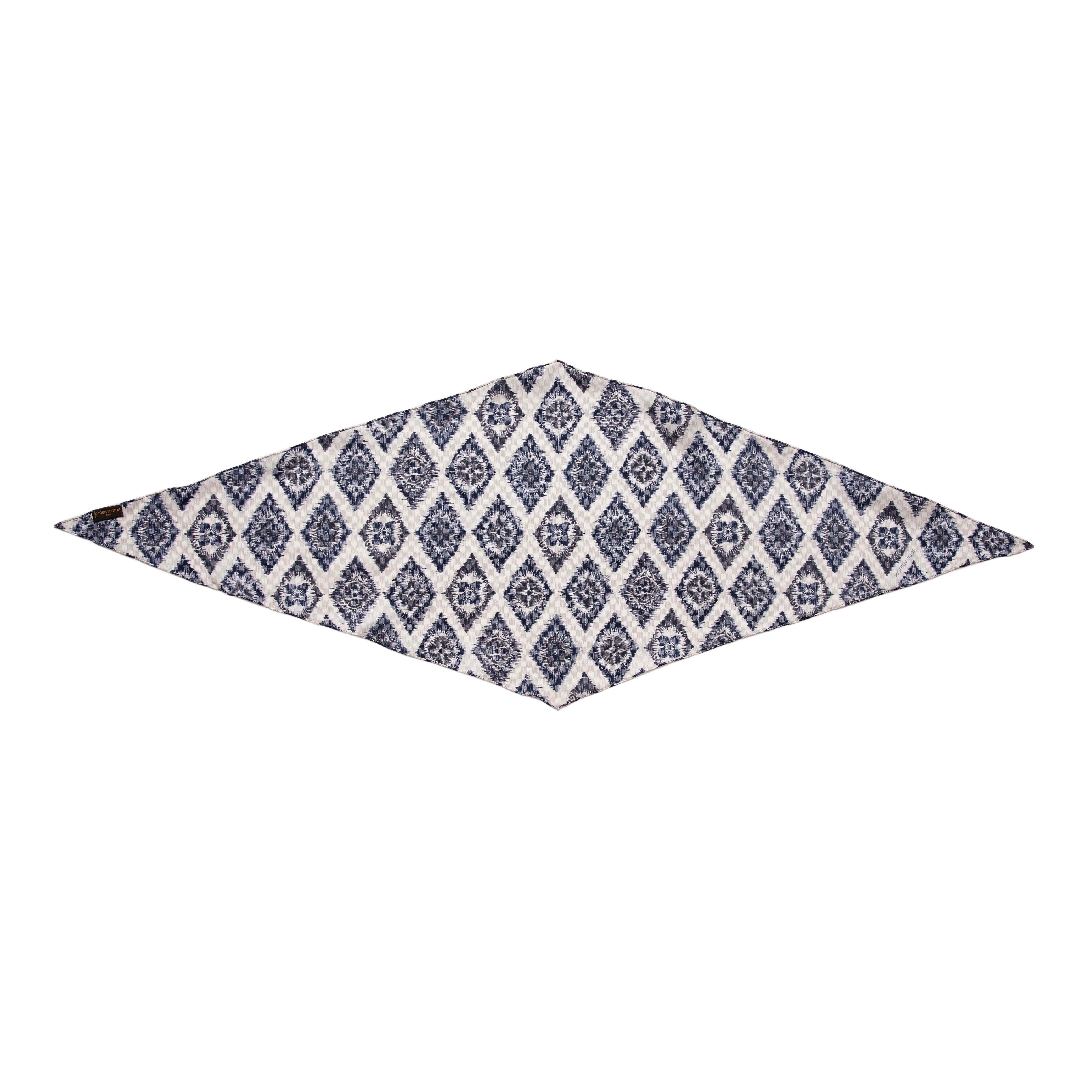 Louis Vuitton Blue White Monogram Silk Scarf – Modaselle