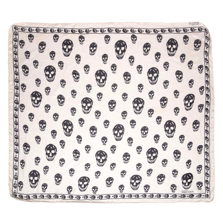 Alexander McQueen Ivory Silk Skull Scarf