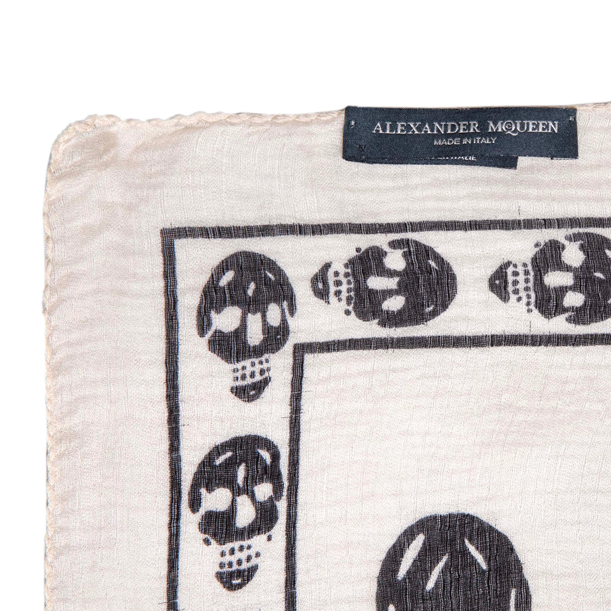 Alexander McQueen Ivory Silk Skull Scarf