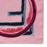 Fendi Pink Silk F Logo Scarf