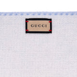 Gucci Blue Ivory Wool Cashmere Interlocking G Scarf Accessories Gucci