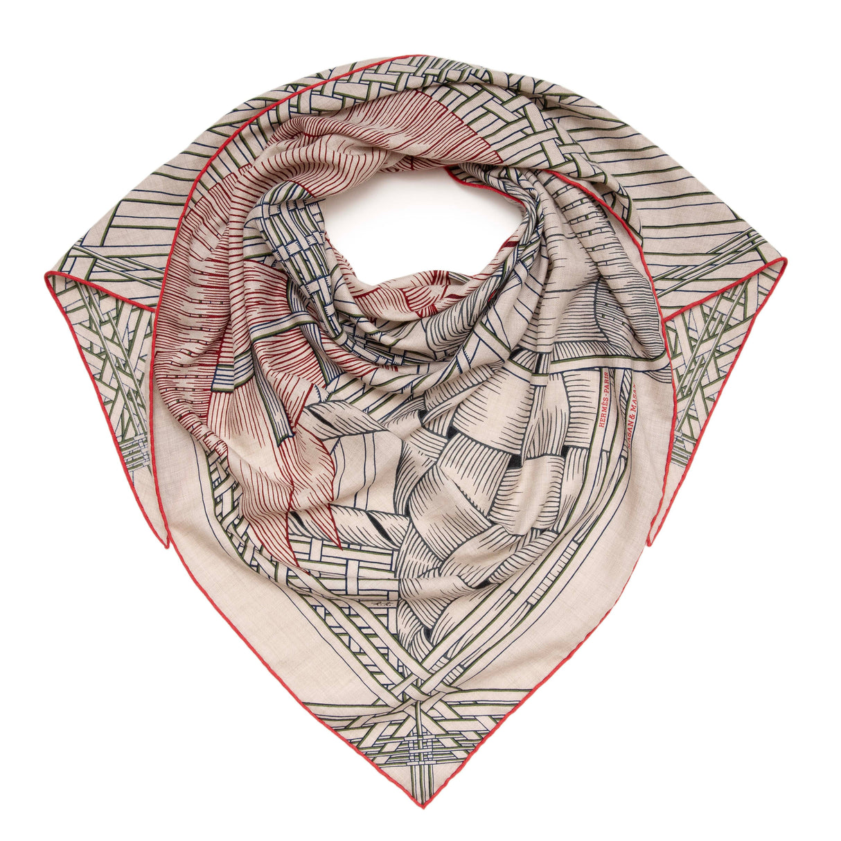 Hermes Cashmere Silk Masan & Masan Triangle Scarf Accessories Hermes