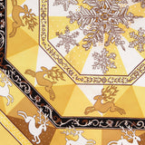 Hermes Noir Jaune Or Silk Fleurs D'Hiver Scarf 90