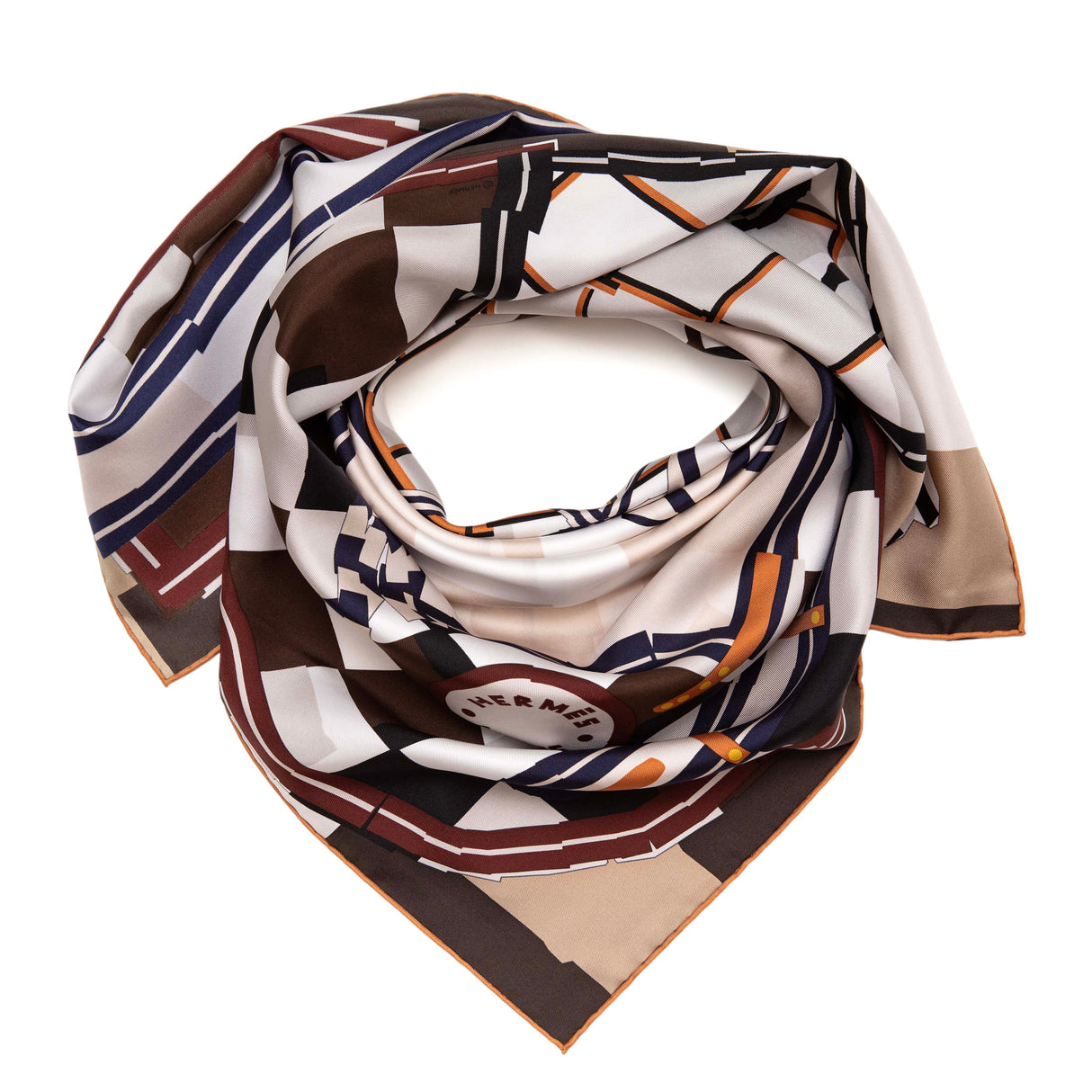 Hermes Silk Camails a Carreaux Scarf 90 Accessories Hermes