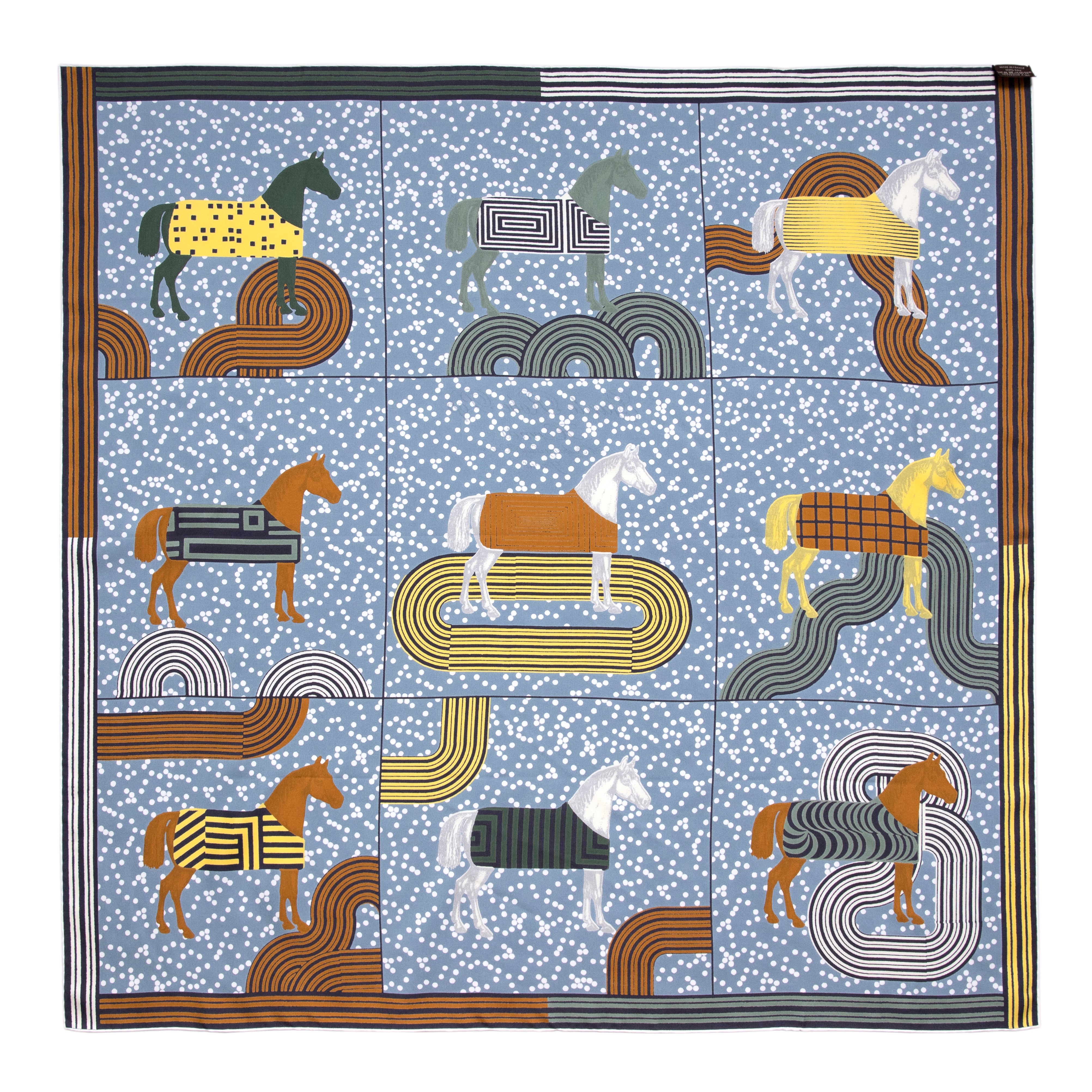 Hermes Blue Silk Garde Robe Pop Scarf 90 – Modaselle