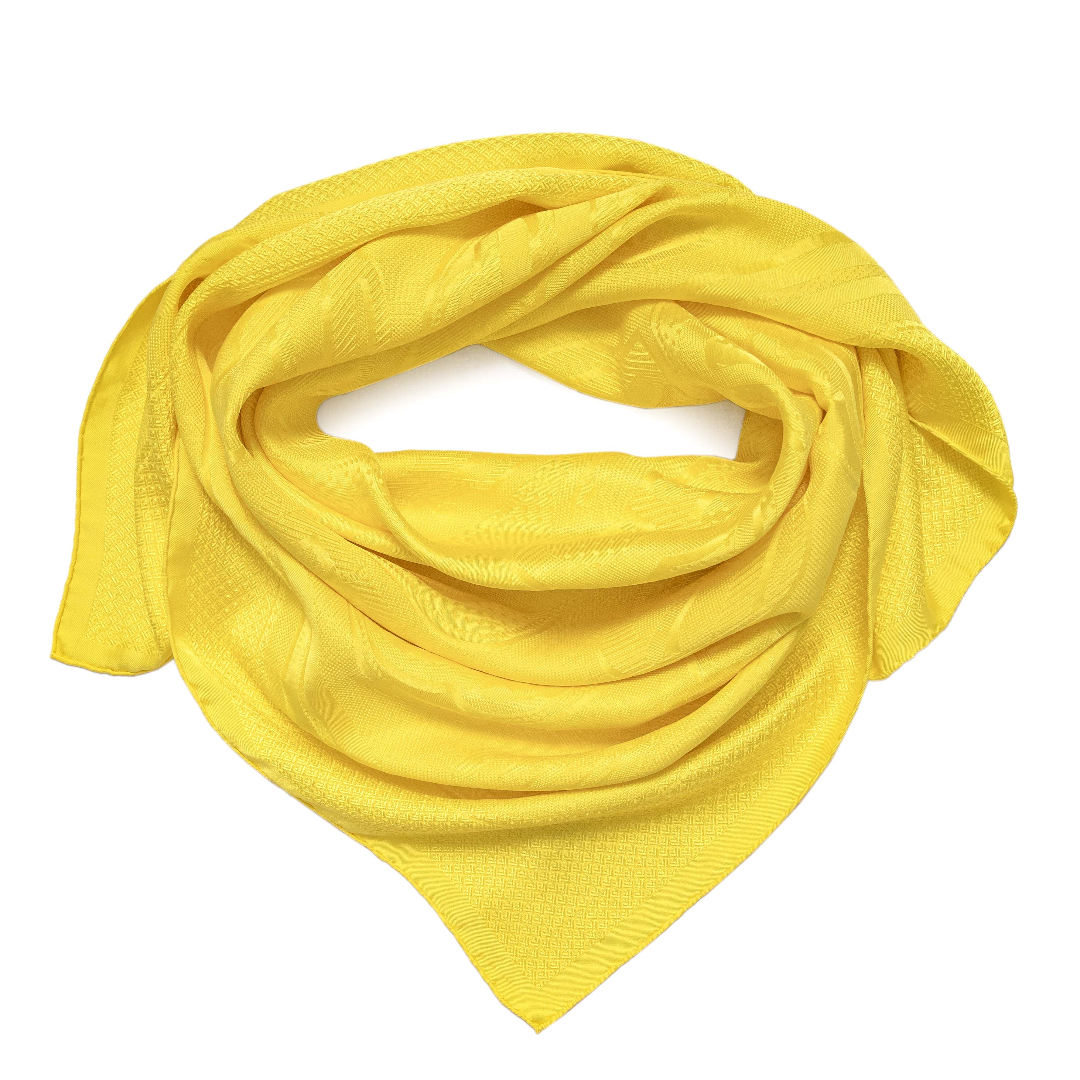 HERMES イエロースカーフ Hermes Yellow Silk Bouclerie Moderne Scarf 90 – Modaselle