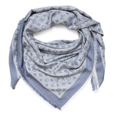 Louis Vuitton Blue Silk Wool Monogram Shawl