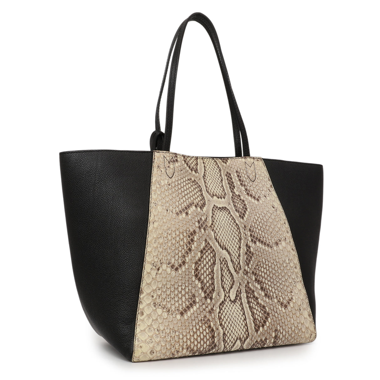 Louis Vuitton Black Calfskin Python Lockme Cabas