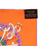 Hermes Orange La Folle Parade Silk Scarf 90 Accessories Hermes