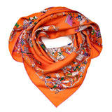Hermes Orange La Folle Parade Silk Scarf 90 Accessories Hermes