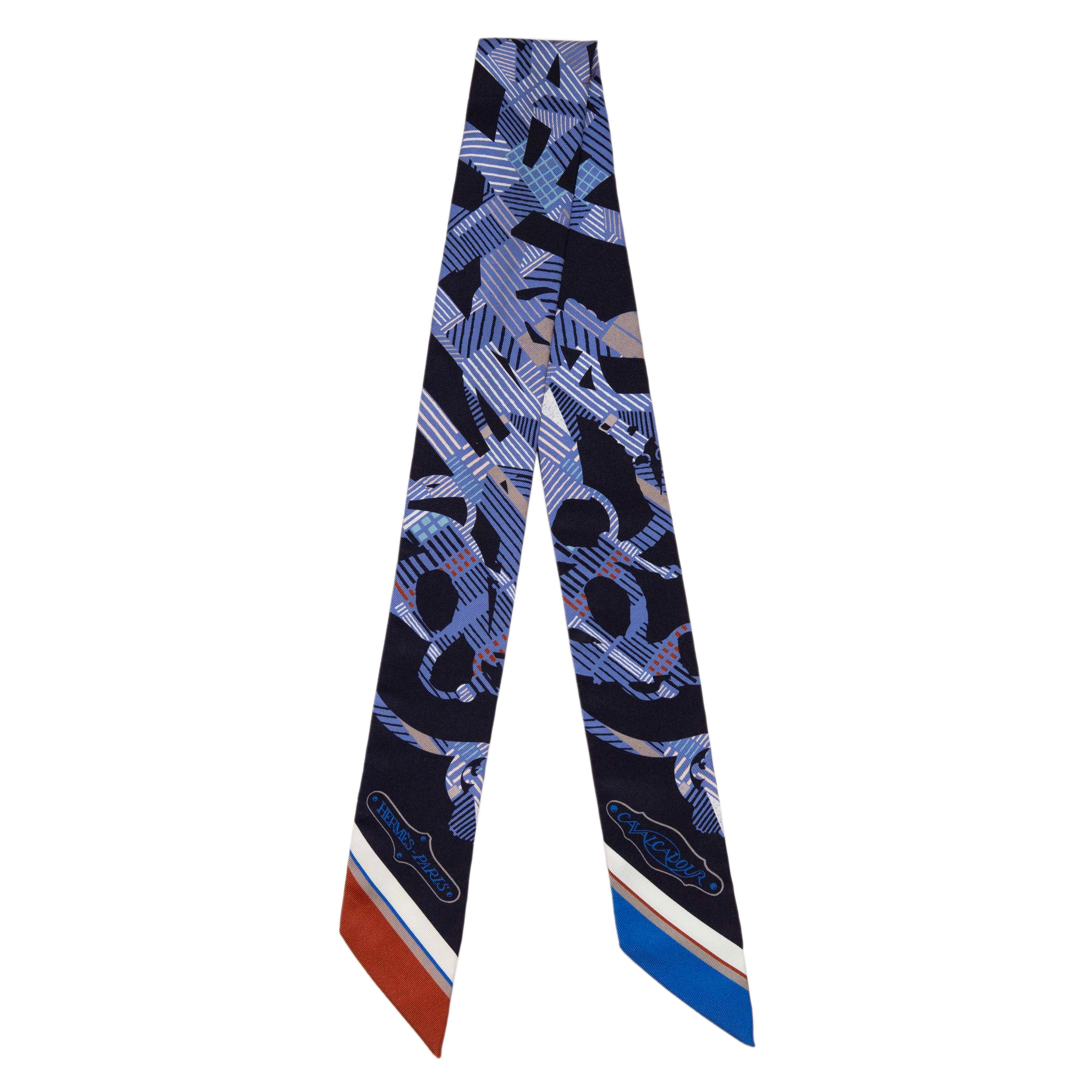 Hermes Marine Silk Cavalcadour Morning Twilly – Modaselle