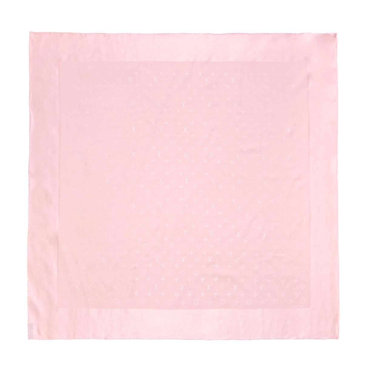 Louis Vuitton Pink Silk Monogram Square Scarf