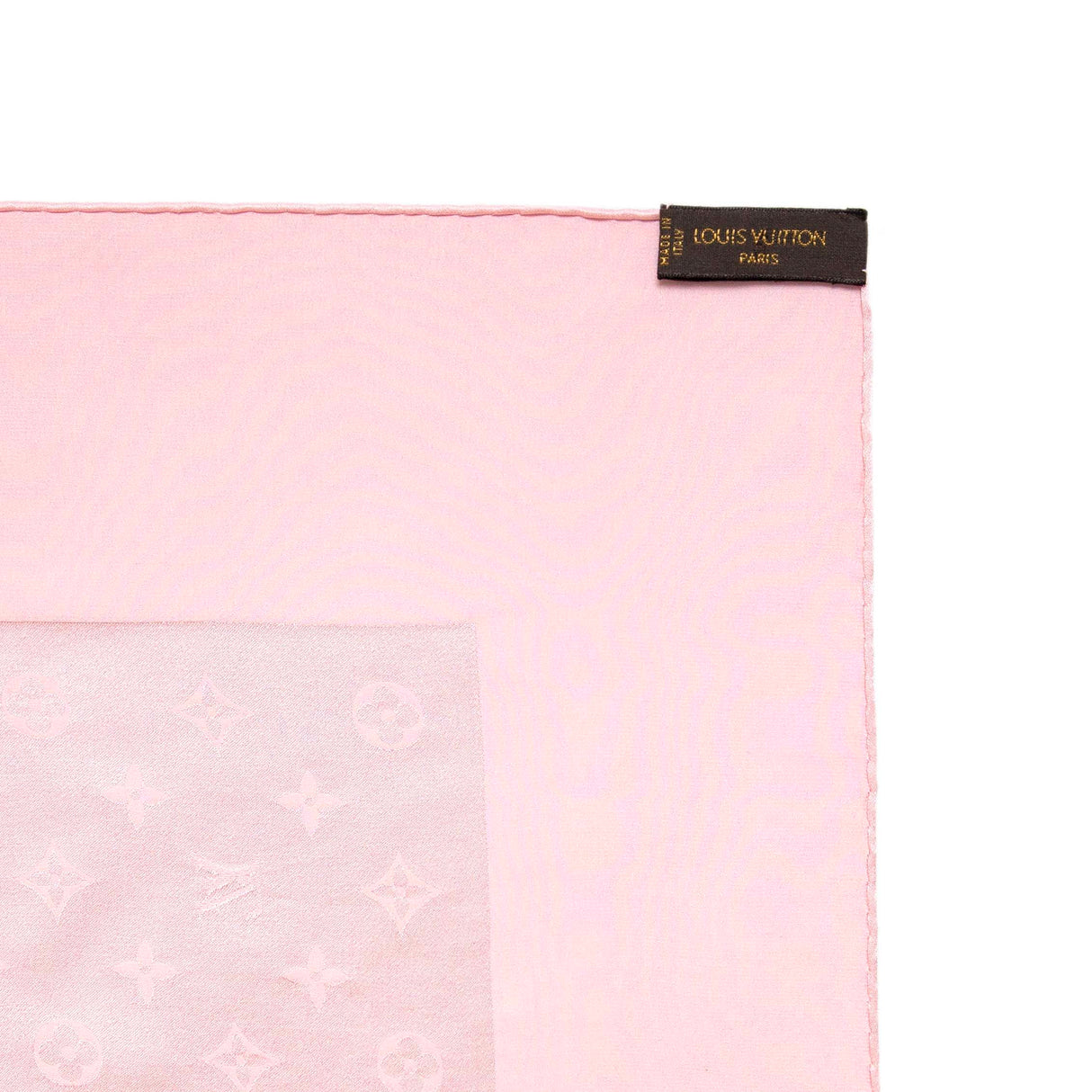 Louis Vuitton Pink Silk Monogram Square Scarf