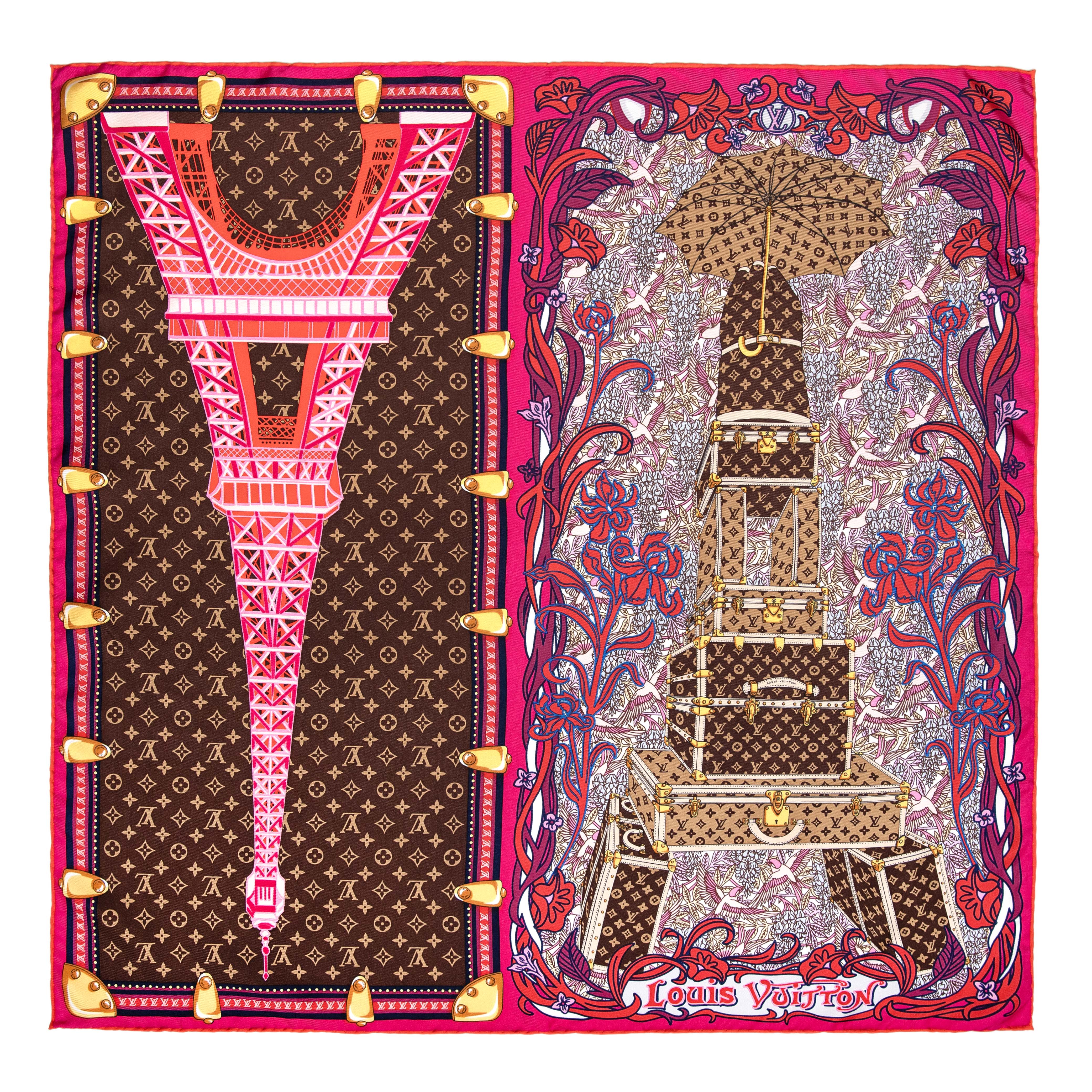 Louis Vuitton Fuchsia Silk Louis A Paris Square Scarf – Modaselle