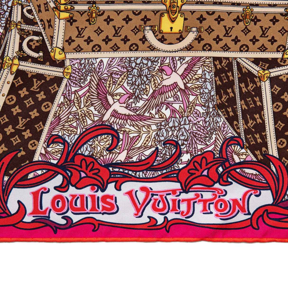 Louis Vuitton Fuchsia Silk Louis A Paris Square Scarf