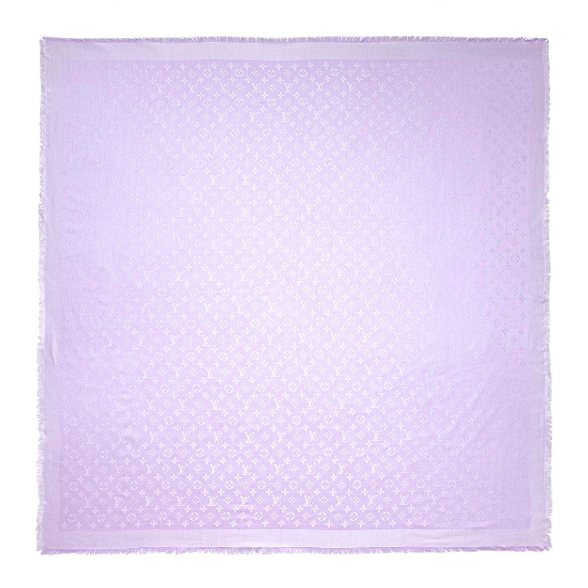 Louis Vuitton Mauve Silk Wool Monogram Shawl