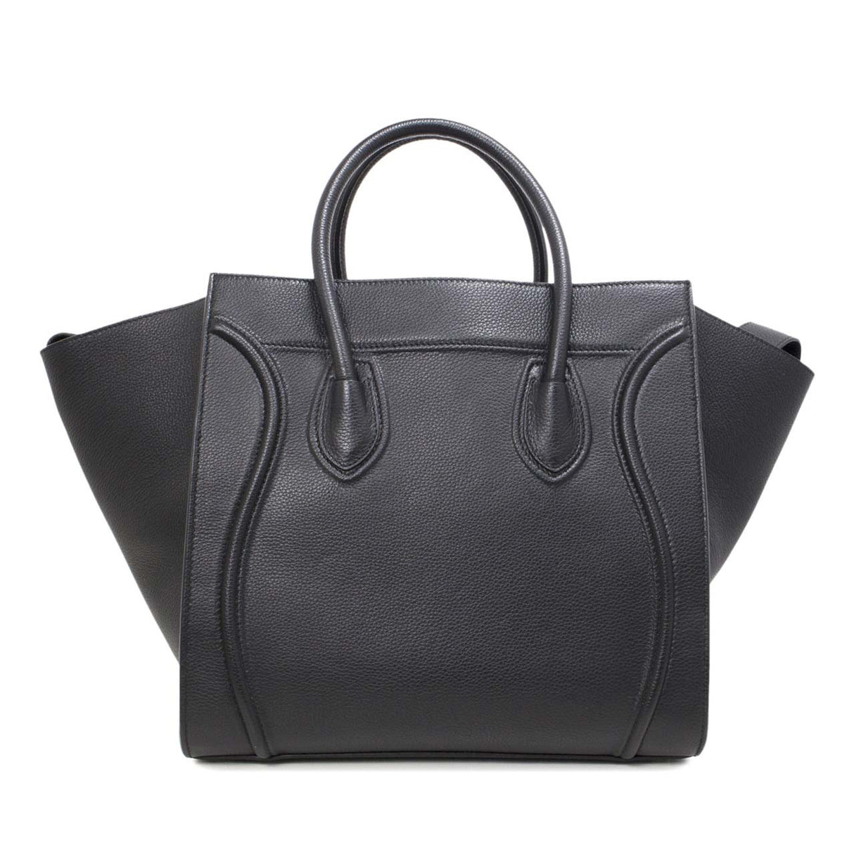 Celine Black Grained Calfskin Medium Phantom Luggage Tote