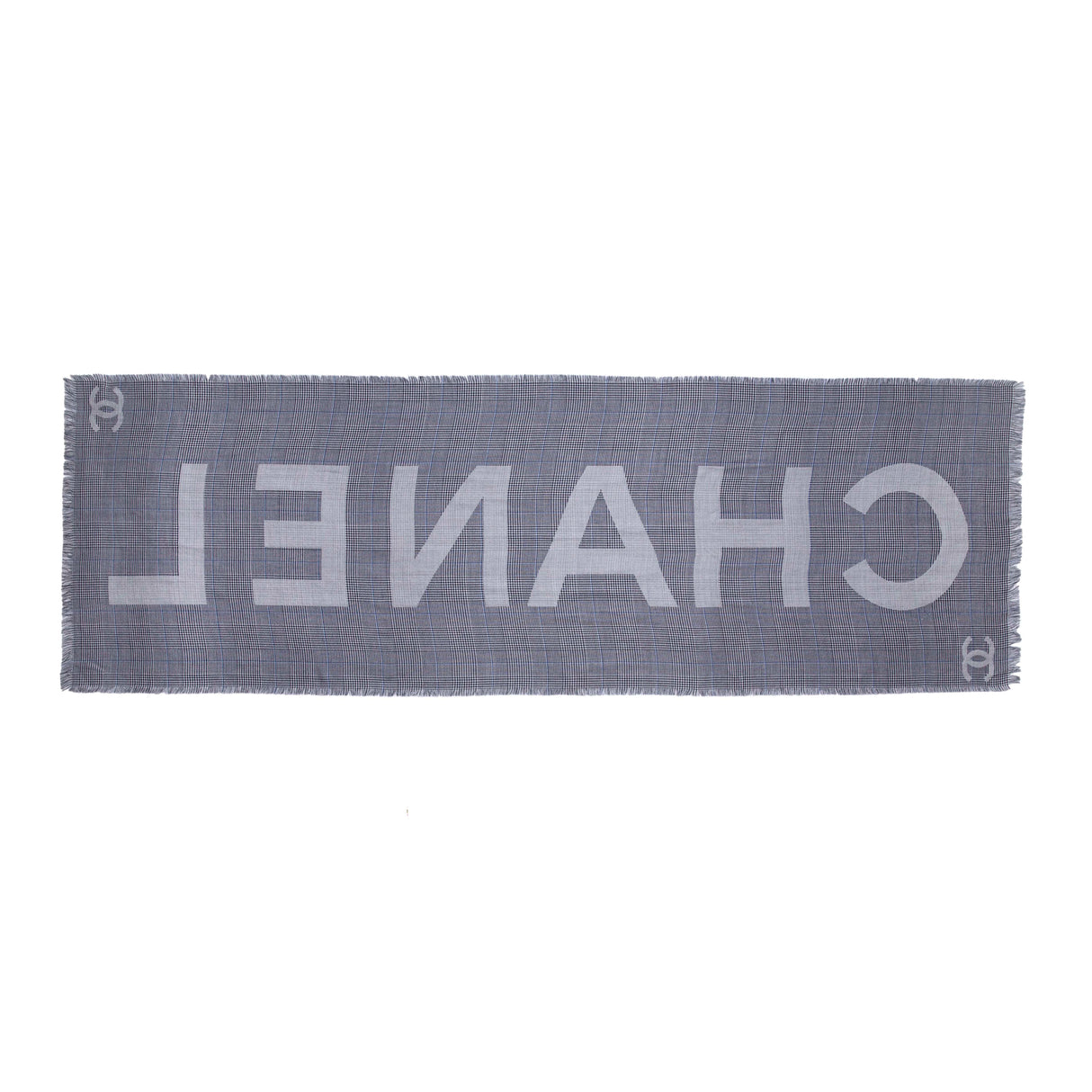 Chanel Silk Cashmere Houndstooth Scarf Accessories Chanel