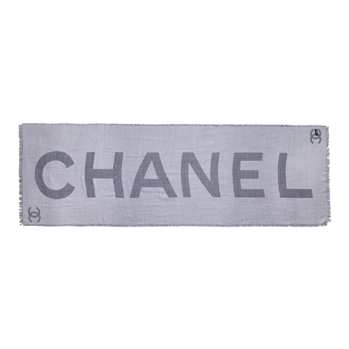 Chanel Silk Cashmere Houndstooth Scarf Accessories Chanel