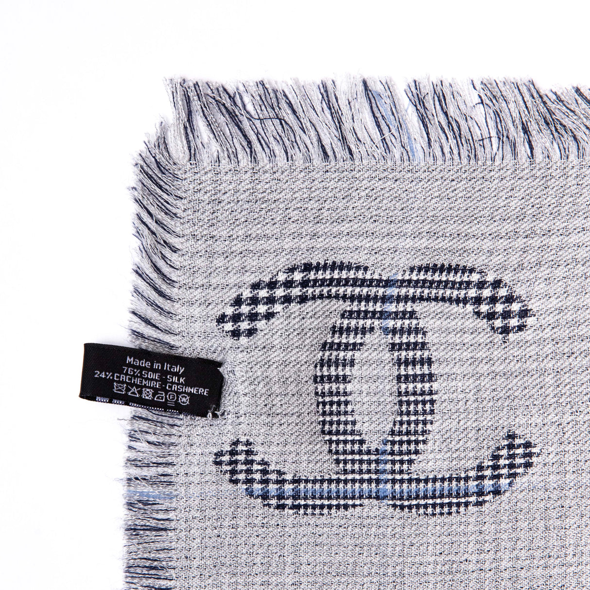 Chanel Silk Cashmere Houndstooth Scarf Accessories Chanel