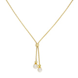 18K Yellow Gold Pearl Drop Pendant Necklace