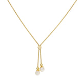 18K Yellow Gold Pearl Drop Pendant Necklace