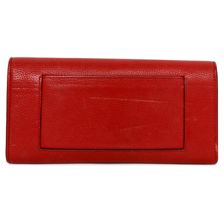 Celine Red Drummed Calfskin Large Multifunction Flap Wallet