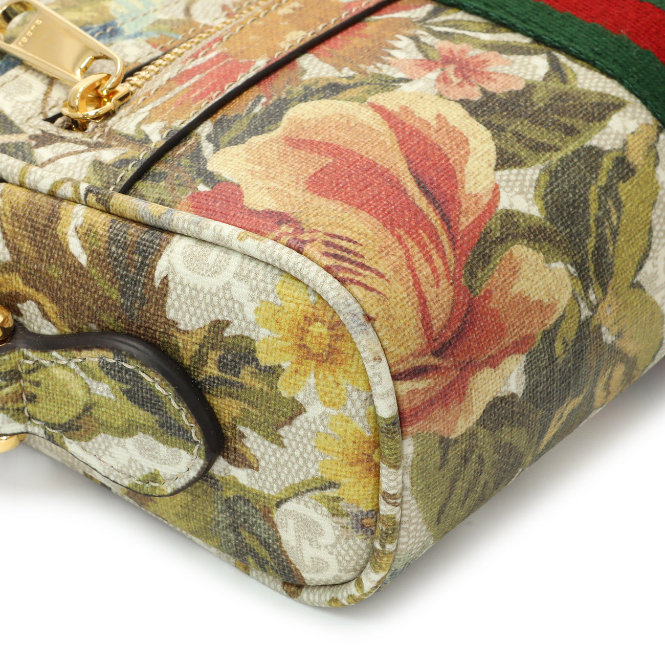 Gucci GG Supreme Monogram Water Flora Web Mini Ophidia Shoulder