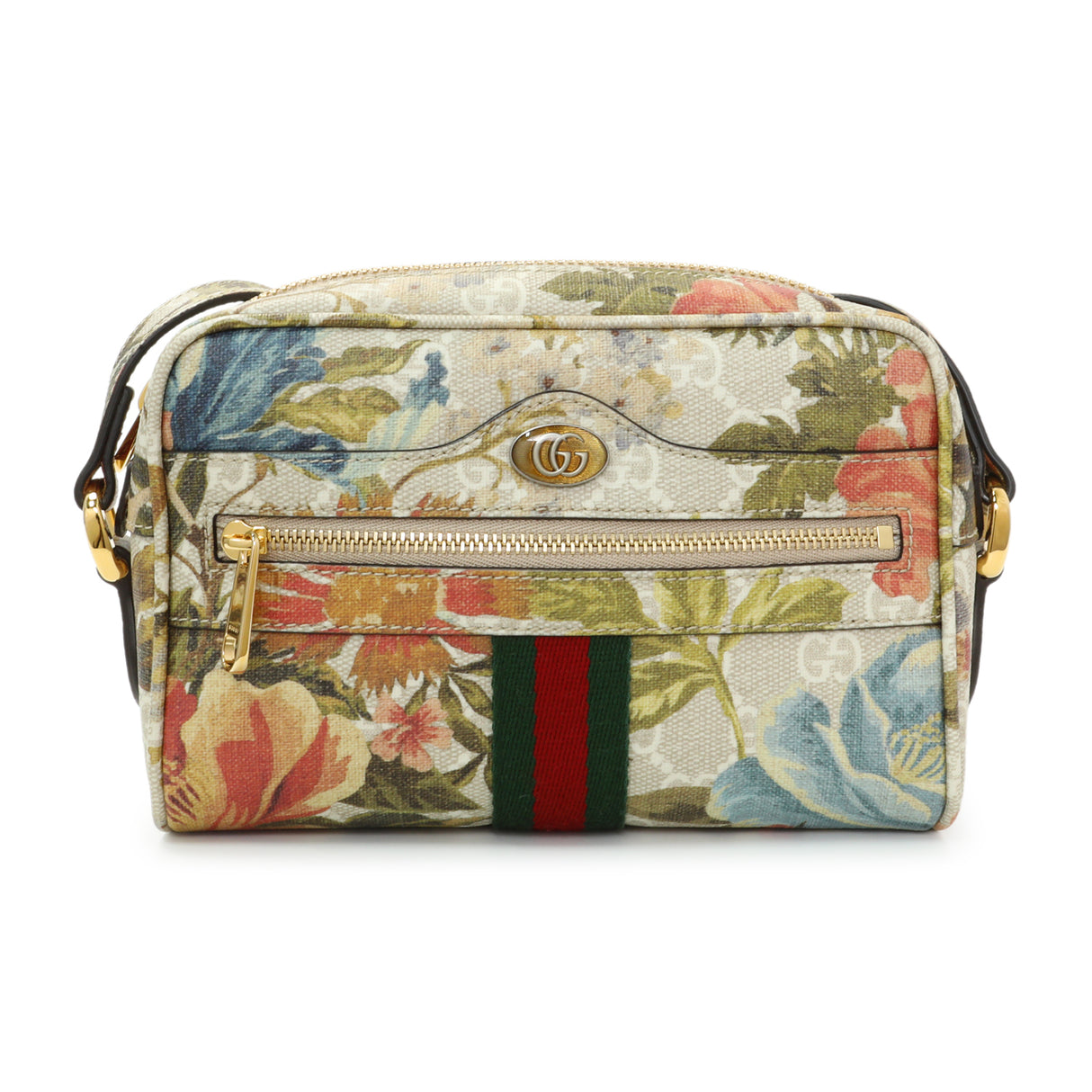 Gucci GG Supreme Monogram Water Flora Web Mini Ophidia Shoulder Bag Handbags Gucci