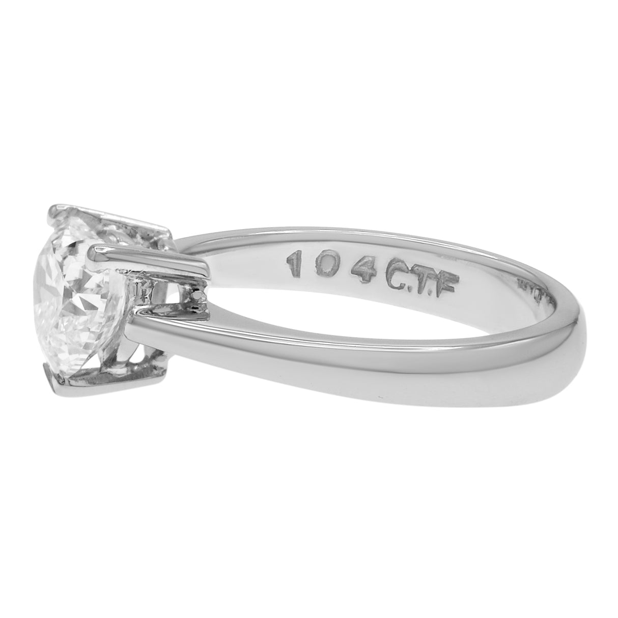 18K White Gold 1.04 Carat Heart Shaped Diamond Solitaire Ring