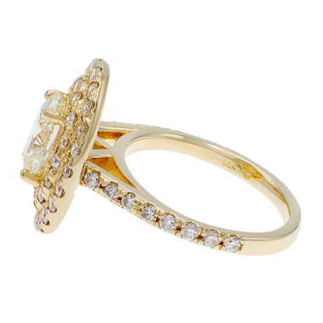14K Yellow Gold 1.21 Carat Oval Diamond Ring