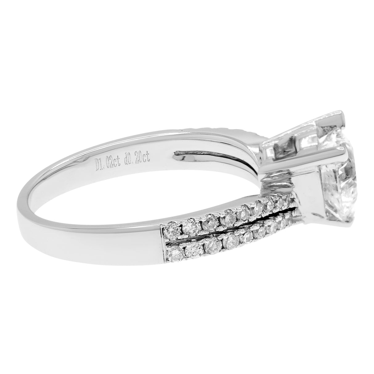 18K White Gold 1.02 Carat Heart Diamond Ring