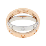 Cartier 18K Pink Gold White Gold 6 Diamond Love Ring Designer Jewellery Cartier
