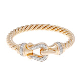 David Yurman 18K Rose Gold Diamond Petite Buckle Ring Designer Jewellery David Yurman
