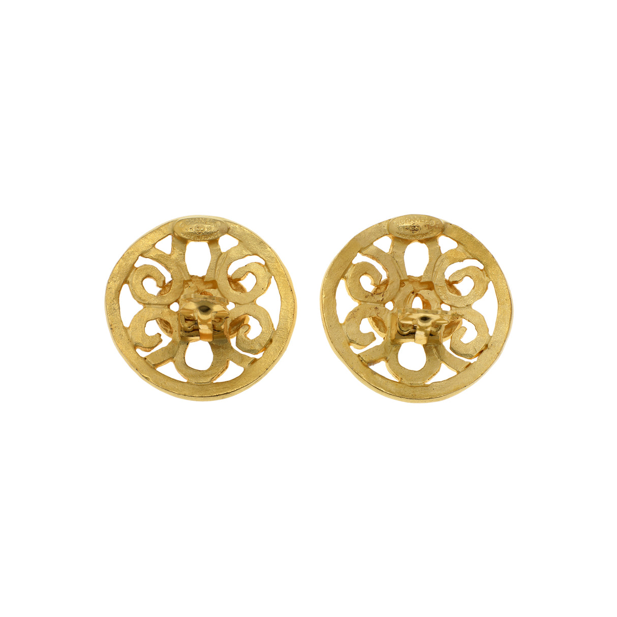 Chanel Gold CC Clip On Earrings Designer Jewellery Chanel