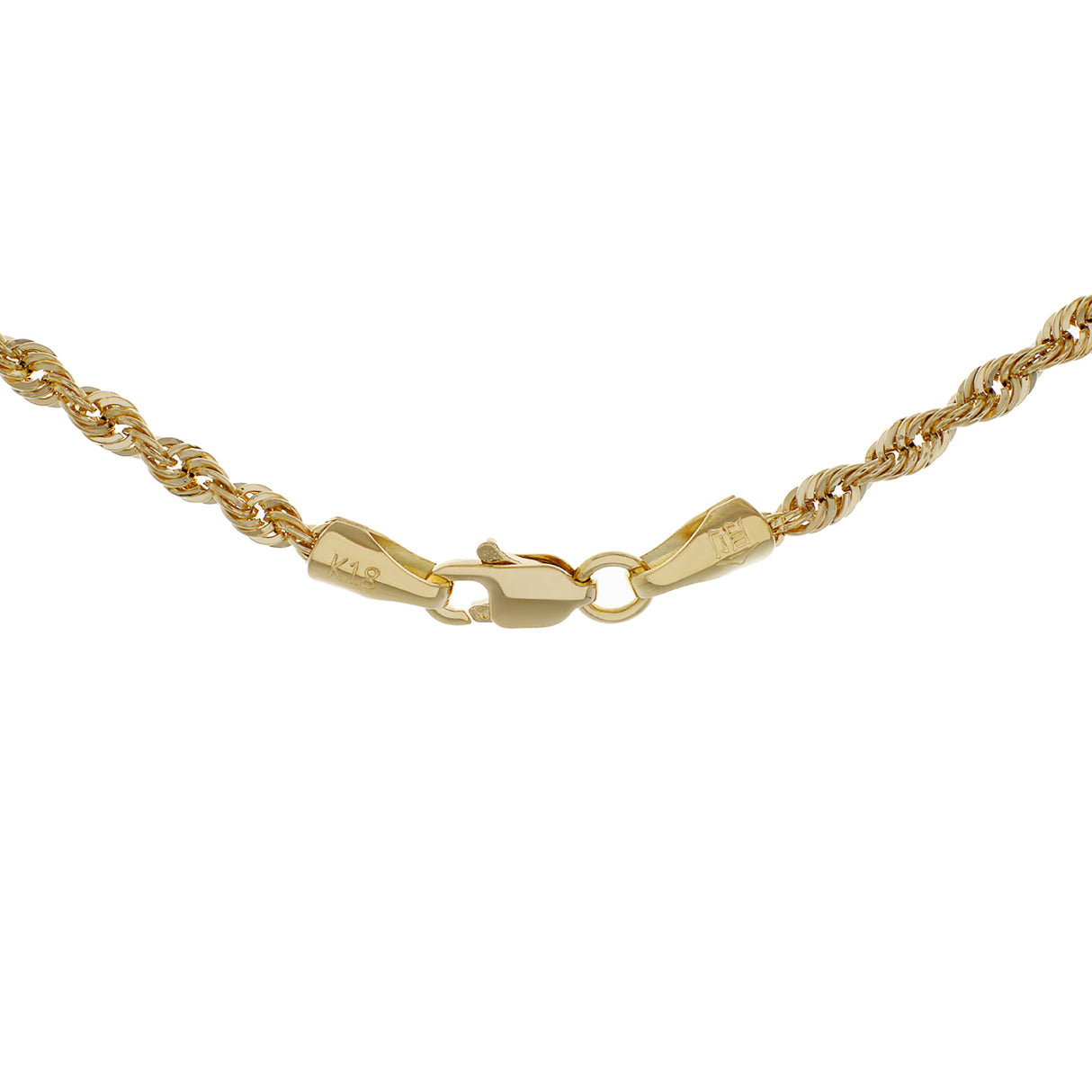 18K Yellow Gold Rope Chain Fine Jewellery Modaselle