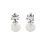 18K White Gold 12.9mm South Sea Pearl Blossom Drop Earrings Fine Jewellery Modaselle