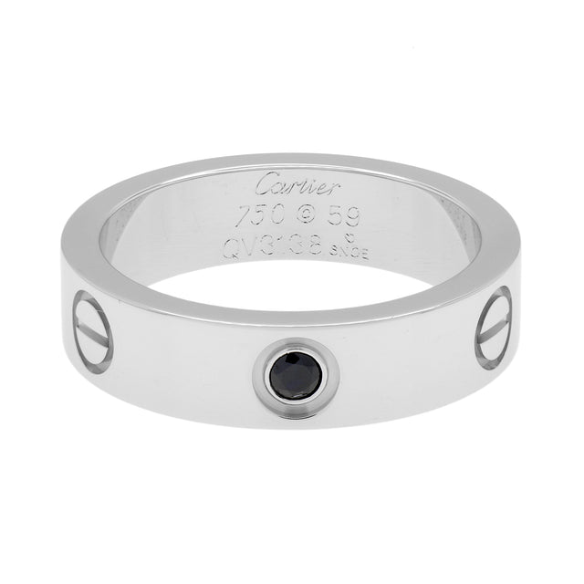 Cartier 18K White Gold Sapphire Classic Love Ring Designer Jewellery Cartier