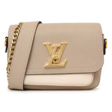 Louis Vuitton Greige Grained Calfskin Lockme Tender