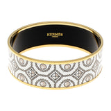 Hermes Wide Enamel Printed Bracelet