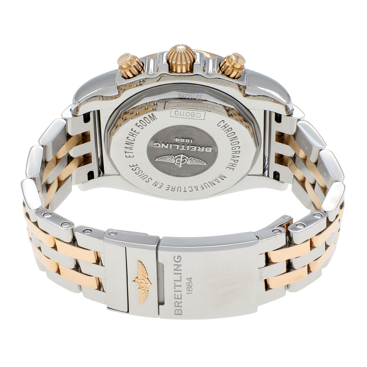 Breitling Stainless Steel 18K Rose Gold Chronomat 44 CB0110 Watches Breitling