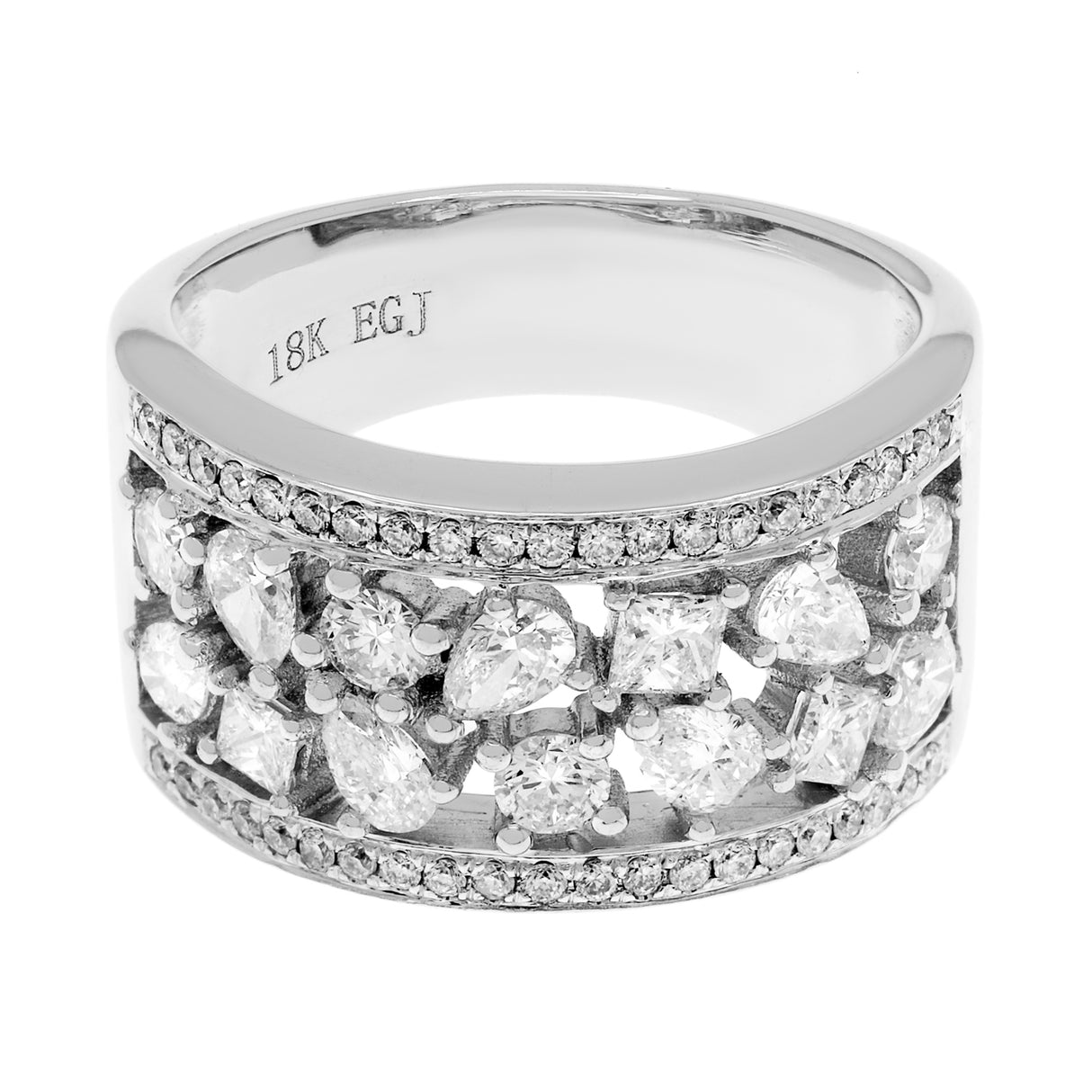 18K White Gold 1.47 Carat Traforato Ring