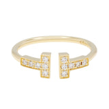 Tiffany & Co. 18K Yellow Gold Diamond T Wire Ring Designer Jewellery Tiffany and Co
